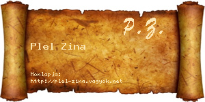Plel Zina névjegykártya